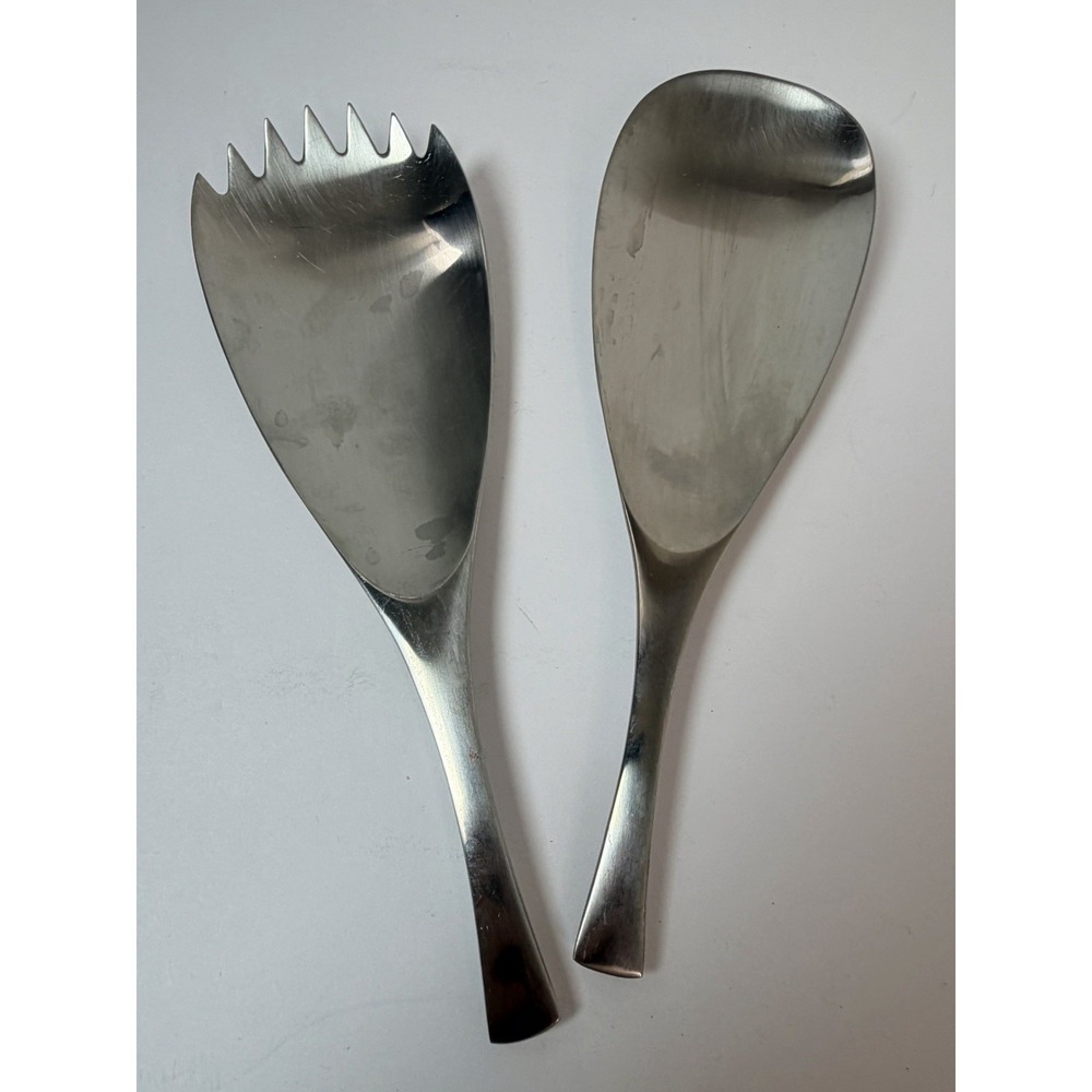 Solid Serving Fork Spoon Dansk Designs ODIN Satin Stainless 8 7/8 Korea‎